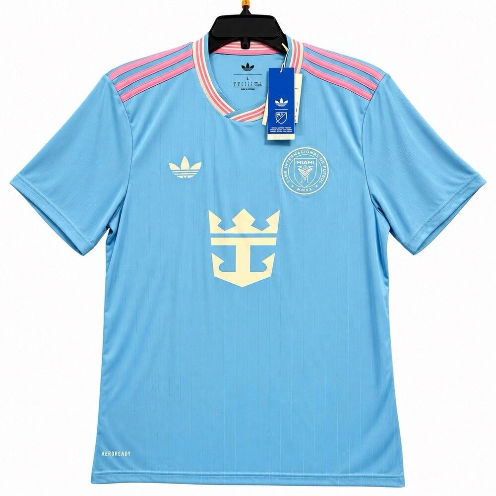 25/26 Adidas Inter Miami CF Messi Third Jersey Blue Men Sz Large KA7504 NWT $138